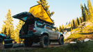 Sherpa Roof Rack 3rd Gen 4Runner ground angle with rooftop tent open