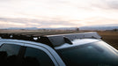 Ram Truck Roof Rack Front left angled view of rack on vehicle on trail