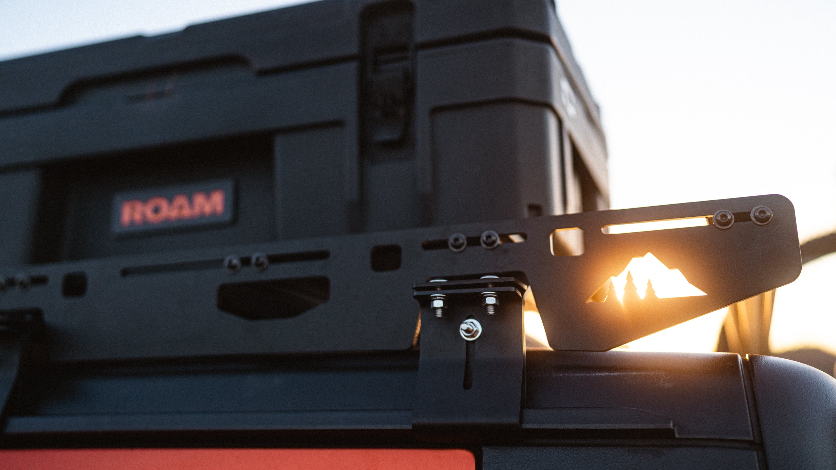 Jeep Gladiator Roof Rack Close up of rack attachment to truck