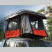 Badass Tents "CONVOY" 2020-23 Land Rover NEW Defender 110 Rooftop Tent PRE-ASSEMBLED. Close up of open tent on vehicle