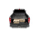 DECKED Truck Bed Drawer System for Jeep Gladiator open drawer with bins installed on truck on white background rear view