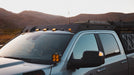 Ram Truck Roof Rack Front angled view of rack on vehicle on trail