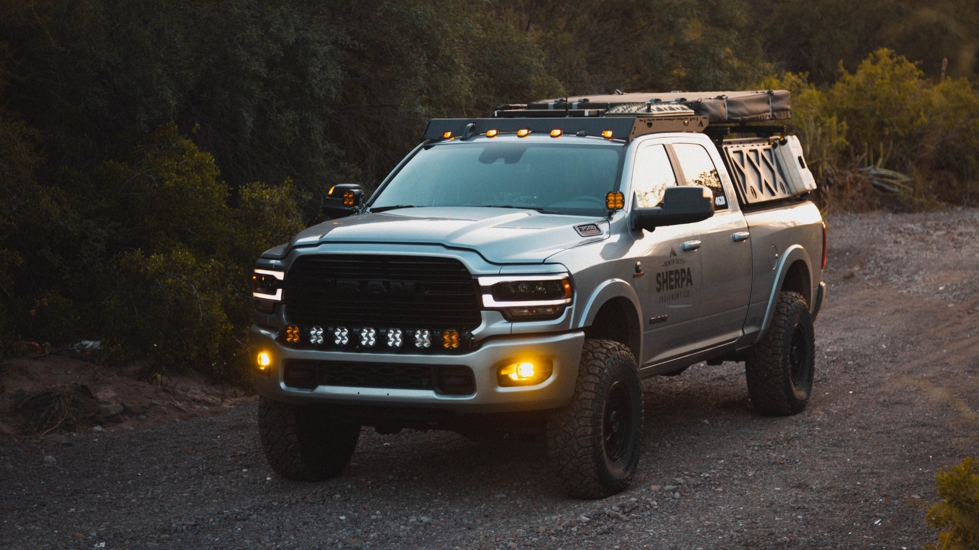 Ram Truck Roof Rack Corner view of rack on vehicle outside