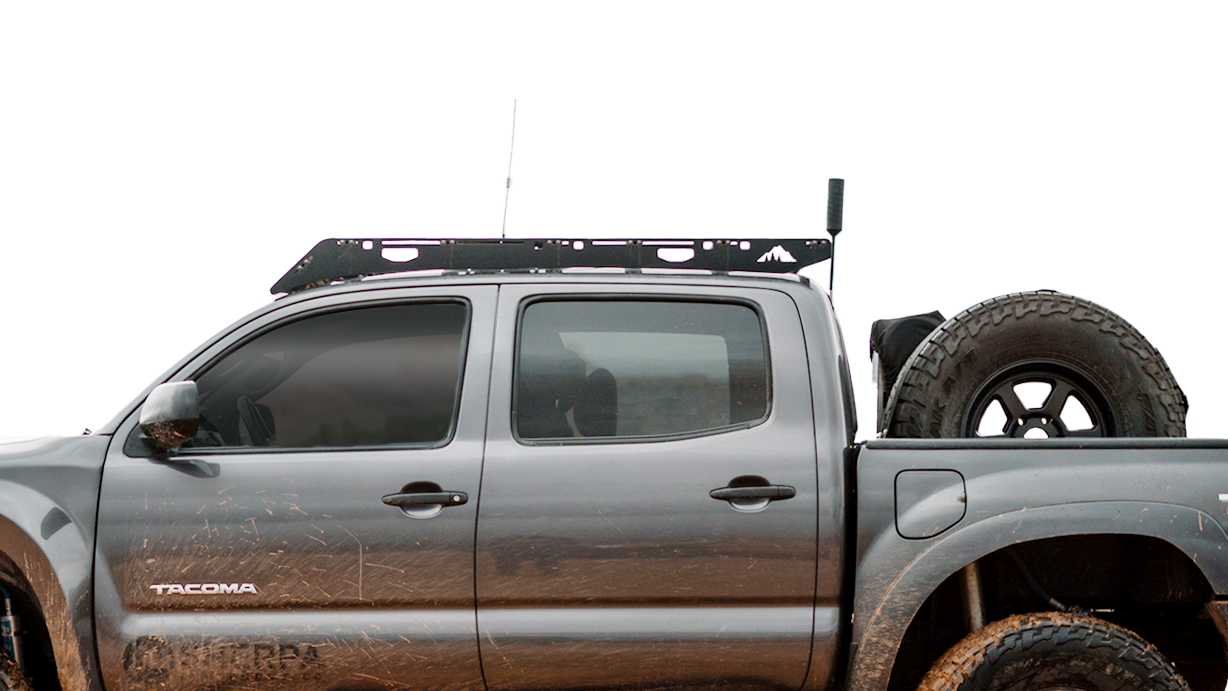 2nd/3rd Gen Toyota Tacoma Roof Rack Side close view of rack on vehicle on white background