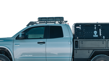 2nd Gen Tundra Roof Rack Closer view of side of rack on vehicle