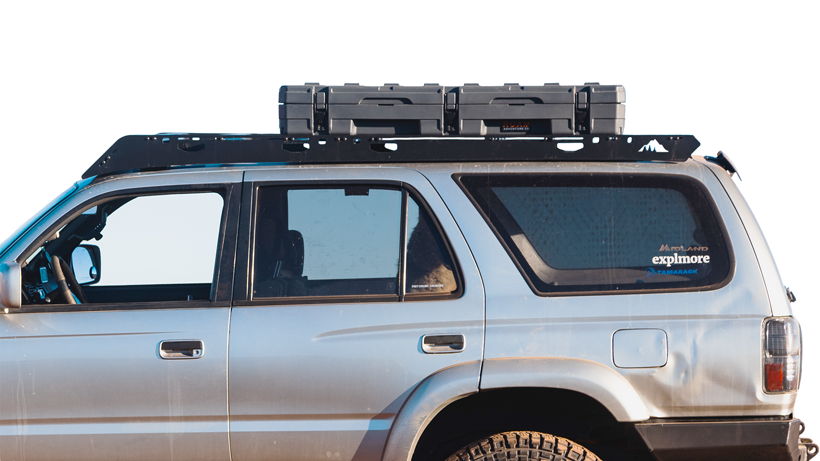 3rd Gen 4Runner Roof Rack Side close view of rack on vehicle on white background