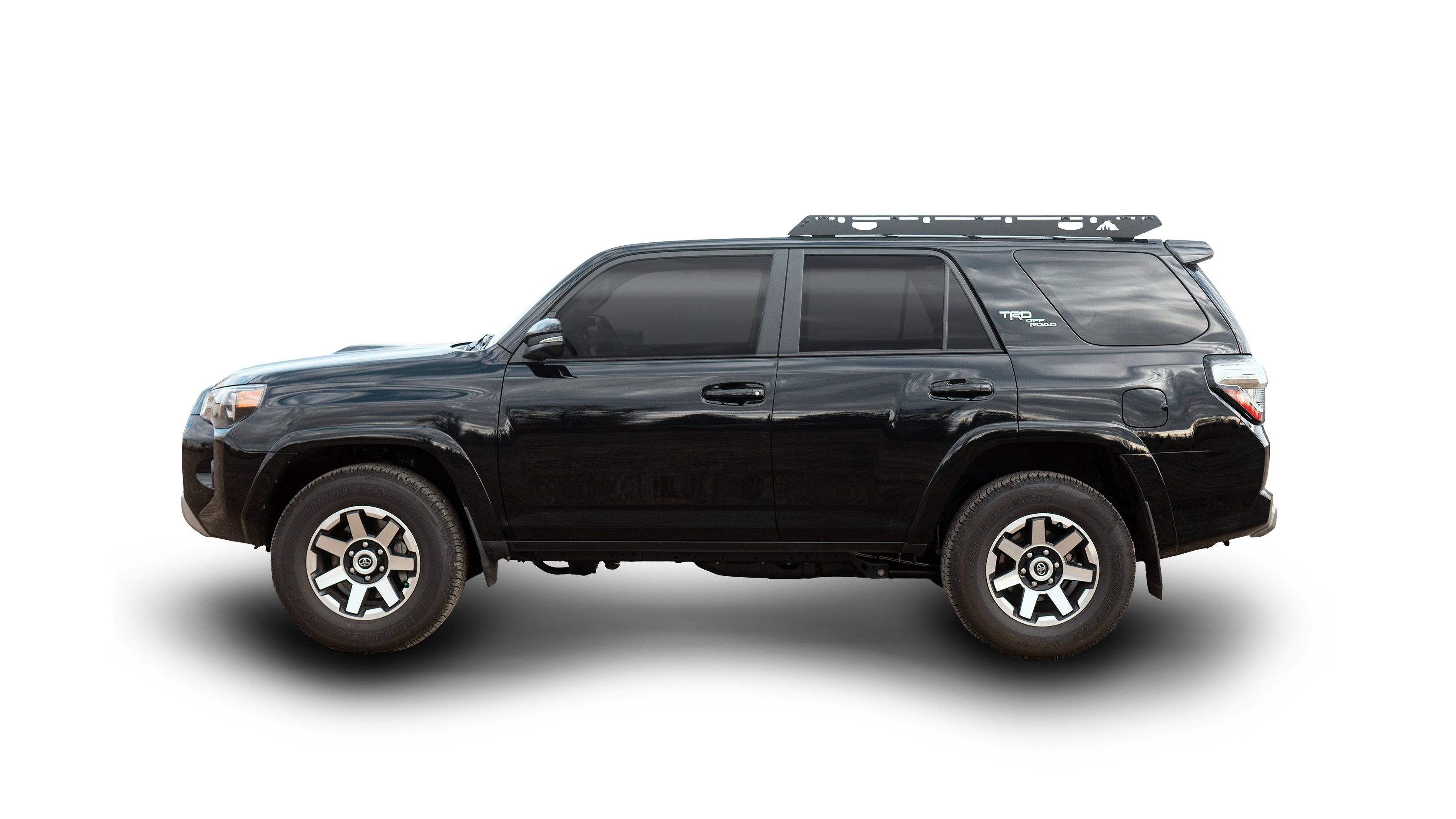 The Needle (2010-2023 4Runner Half Roof Rack) Side view of rack on vehicle outside