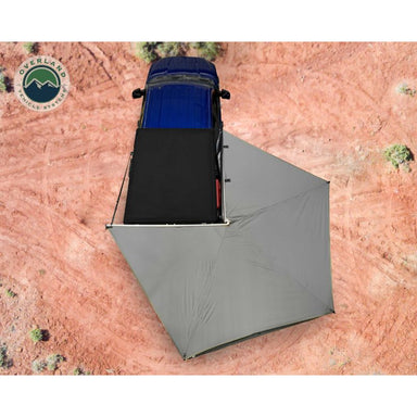Overland Vehicle Systems Nomadic 270 LT Awning - Passenger Side - Dark Gray With Black Cover top view assembled
