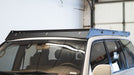Toyota 100 Series Landcruiser Roof Rack Close corner view of rack on vehicle in garage