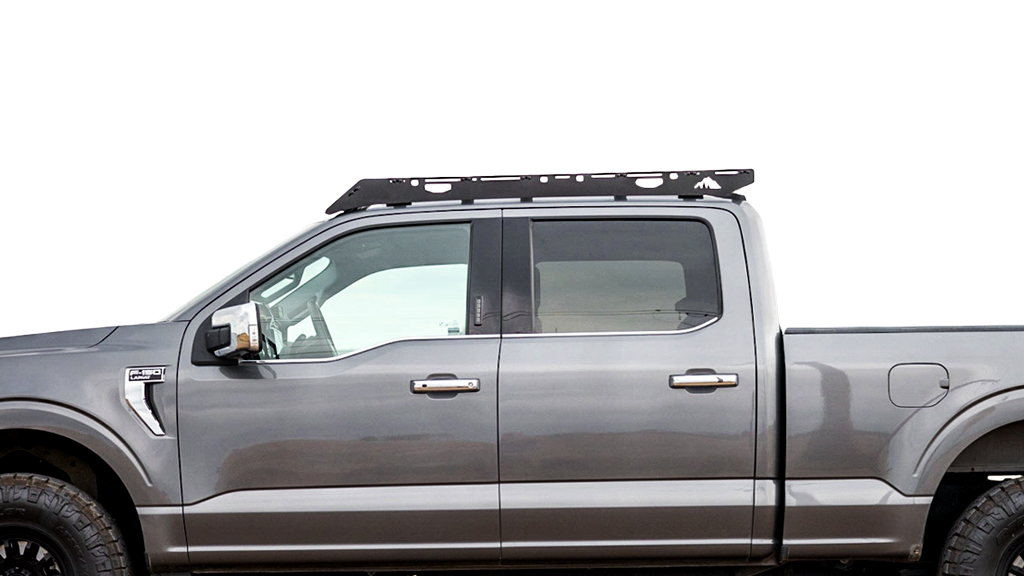 Ford F150 Roof Rack Side close view of rack on vehicle on white background