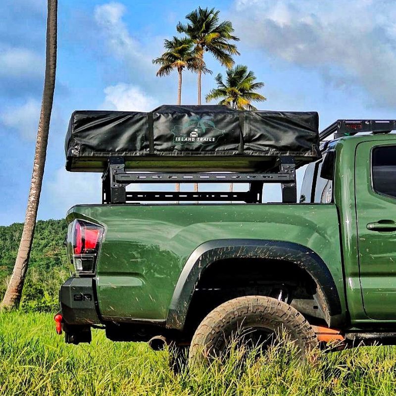 Toyota Tacoma SHIPROCK Mid Rack System Headache Rack TUWA PRO®️ side view installed outside