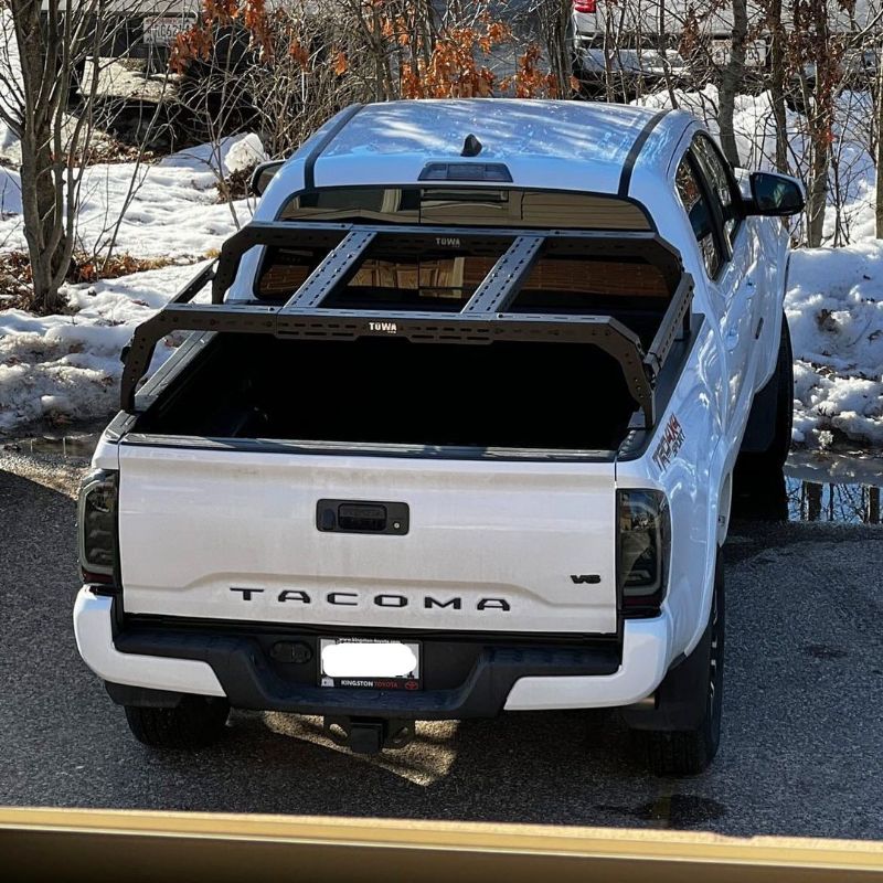 Toyota Tacoma SHIPROCK Mid Rack System Headache Rack TUWA PRO®️ top view installed outside