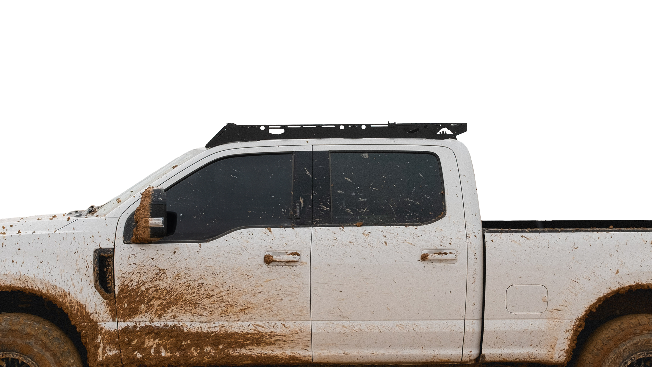 Ford F250/350/450/550 Roof Rack Side close view of rack on vehicle on white background