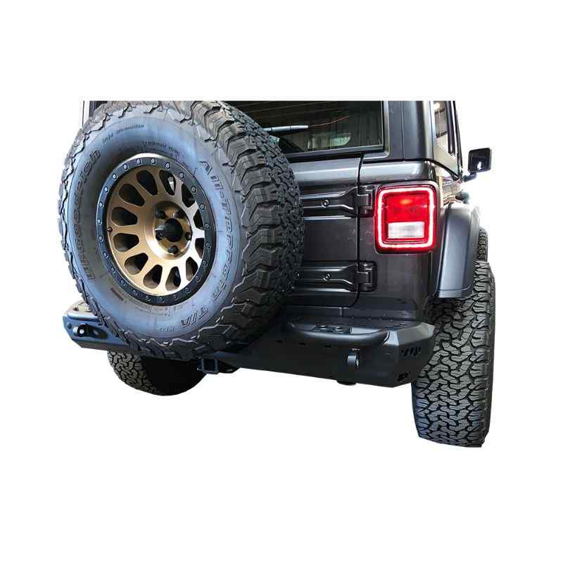 Warrior Products Jeep JL / JLU MOD Series Rear Bumper with steps back view