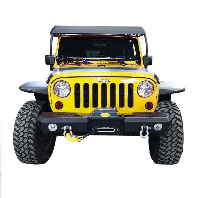 Warrior Products Jeep JK / JKU MOD Series Front Mid-Width Bumper with no brush guard on yellow jeep
