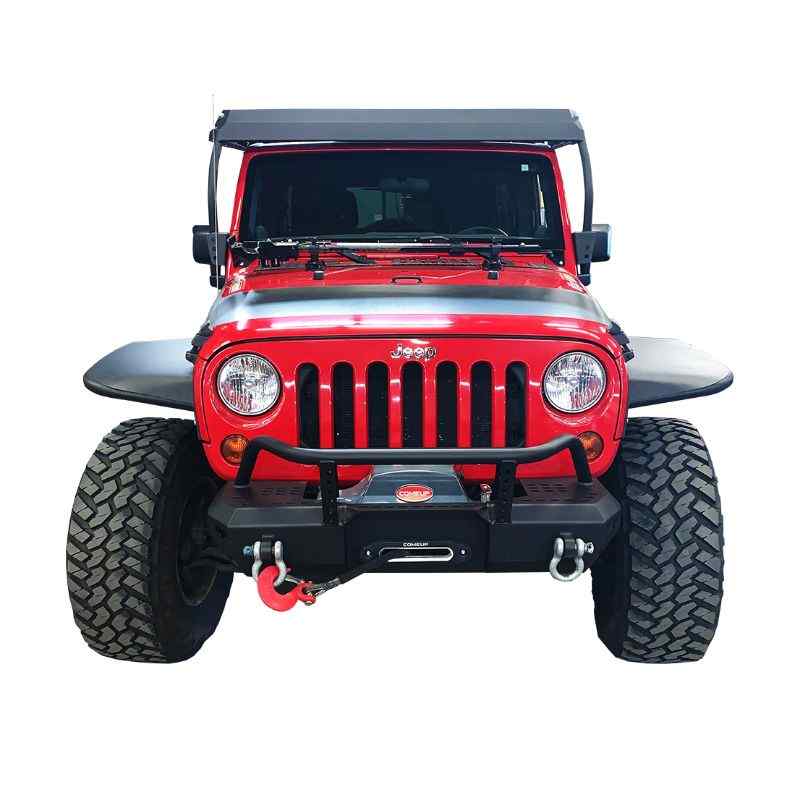 Warrior Products Jeep JK / JKU MOD Series Front Stubby Bumper with brush guard front view