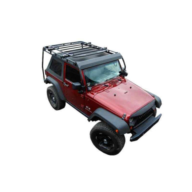 Warrior Products Jeep Wrangler JK MOD Rack on maroon vehicle