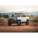 Backwoods Adventure Mods Hi-Lite Overland Front Bumper [PreRunner Bull Bar] for Toyota 4Runner (5th Gen) Corner wide view of attached bumper with ties