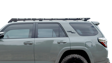 5th Gen Toyota 4Runner Sport Rack Closer view of side of rack on vehicle on white background