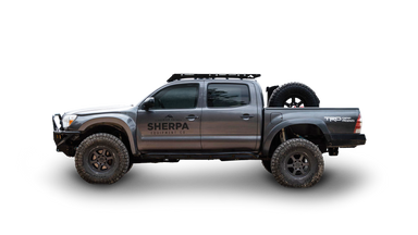 2nd/3rd Gen Tacoma Low Profile Roof Rack Side view of rack on truck on white background