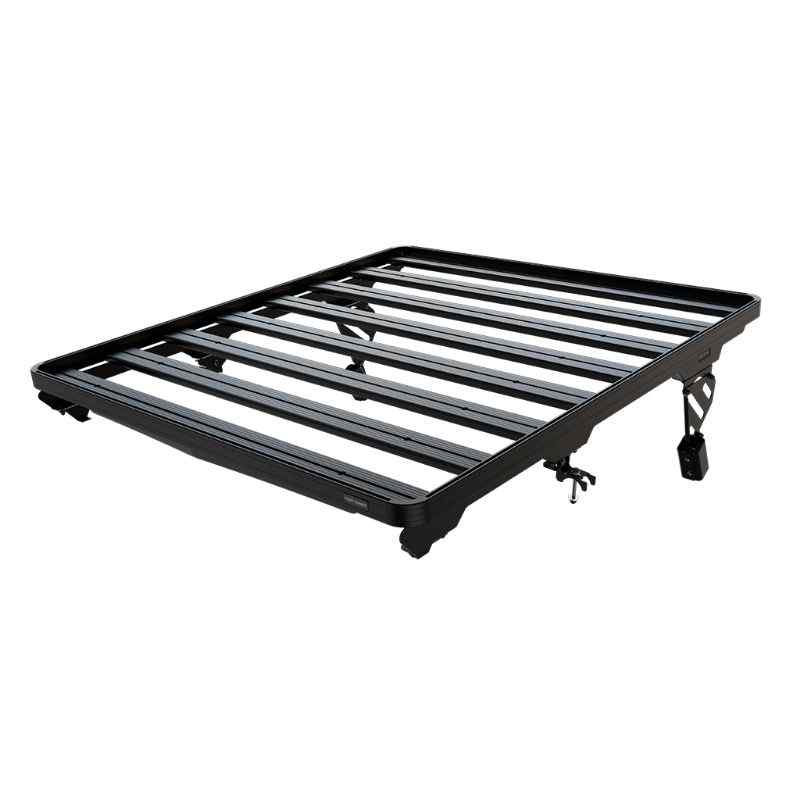 Front Runner Jeep Wrangler JKU 4 Door (2007-2018) Extreme Pro Slimline II Roof Rack Kit Top view of roof rack alone on white background