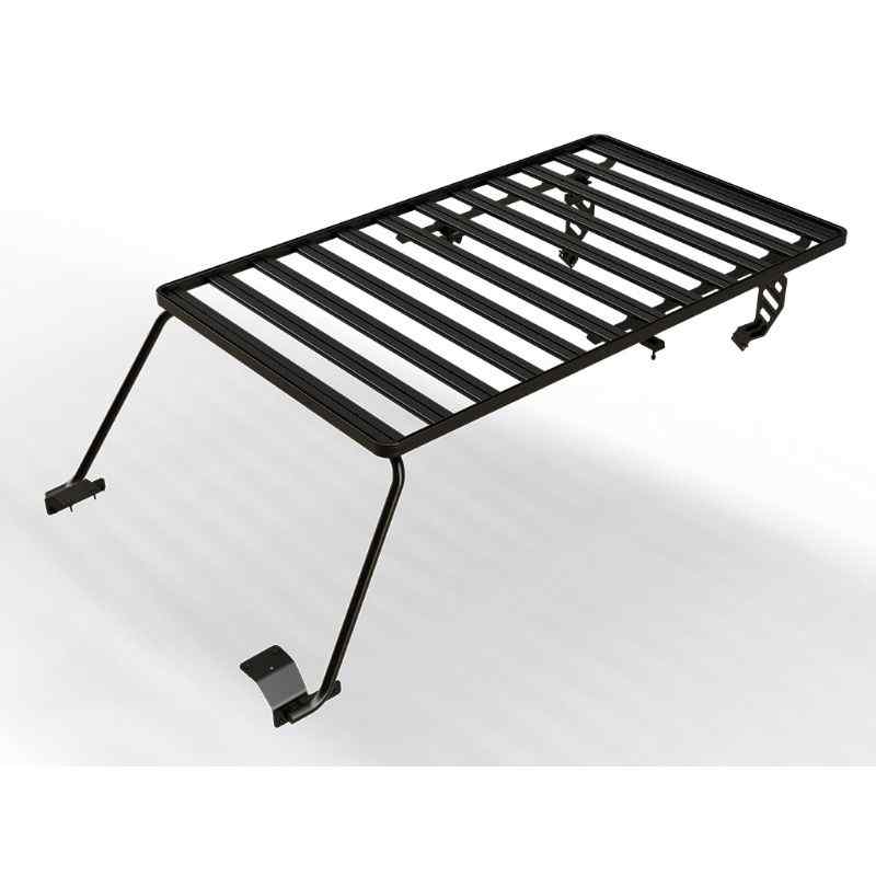 Front Runner Jeep Wrangler JL 4 Door (2018-Current) Extreme Slimline II Roof Rack Kit Top view of roof rack alone on white background