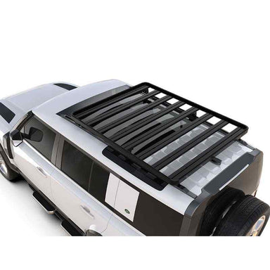 Front Runner Land Rover New Defender(2020-Current) 110 w/OEM Tracks Slimline II Roof Rack Kit Top view of Roof rack on vehicle on white background