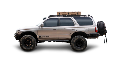 3rd Gen Toyota 4Runner Low Profile Roof Rack Side view of rack on vehicle on white background 