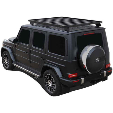 Front Runner Mercedes Benz G-Class (2018-Current) Slimline II Roof Rack Kit Top view of Roof rack on vehicle on white background