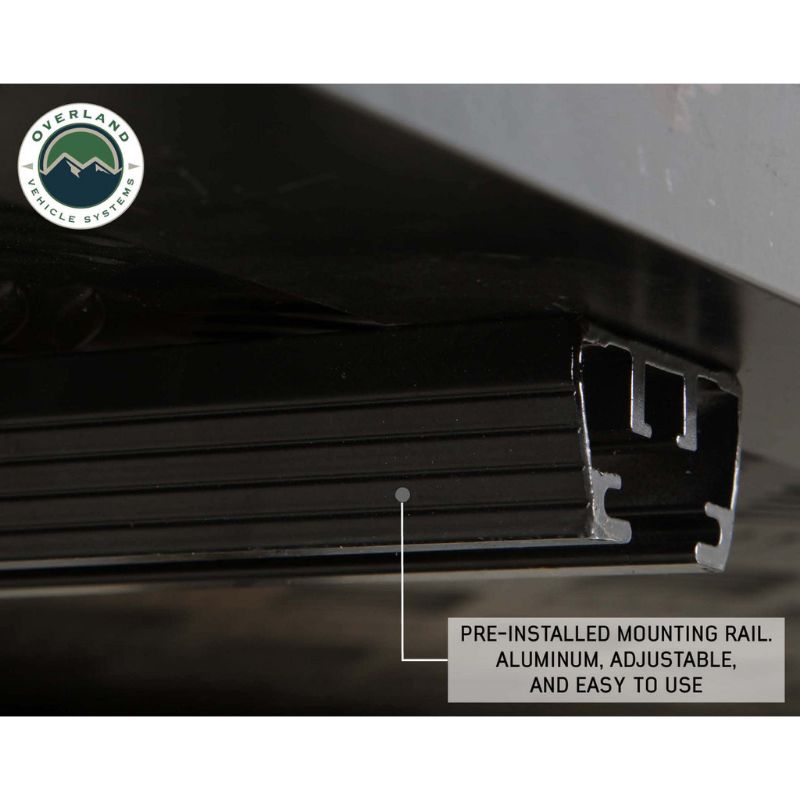 Overland Vehicle Systems Bushveld Hard Shell Roof Top Tent - 4 Person Close up of mounting rail
