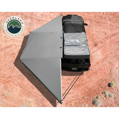 Overland Vehicle Systems Nomadic Awning 180 - Dark Gray With Black Cover top view assembled