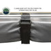 Overland Vehicle Systems Nomadic Awning 180 - Dark Gray With Black Cover close up of velcro straps on white background