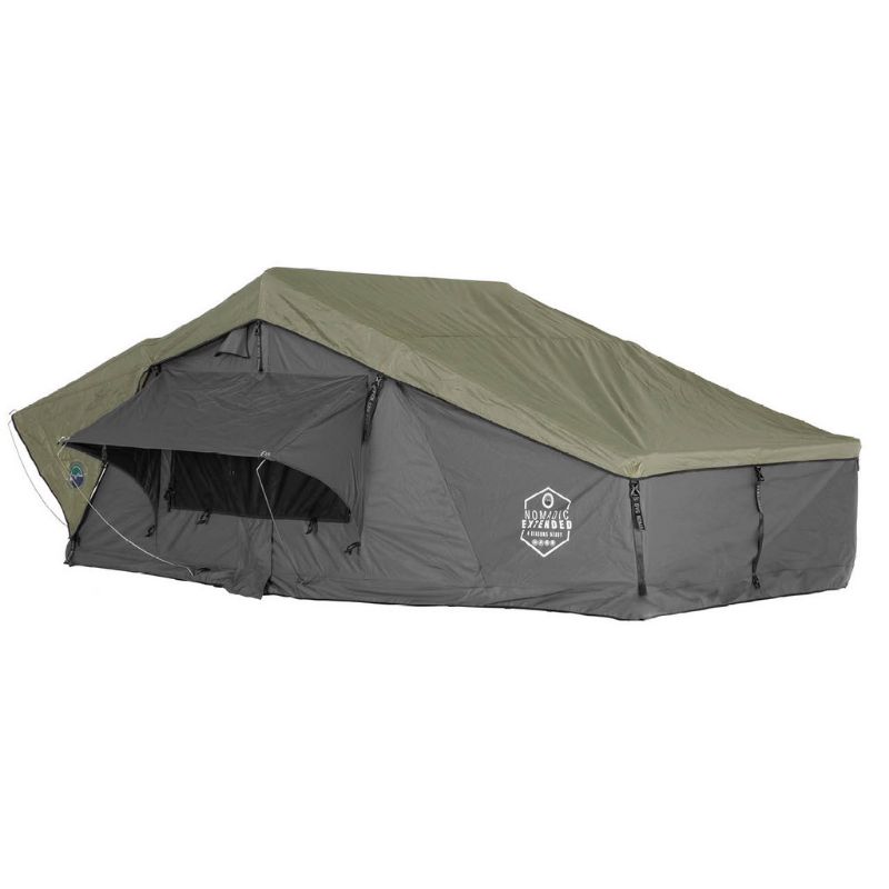 Overland Vehicle Systems Nomadic 2 Extended Roof Top Tent Open tent on white background