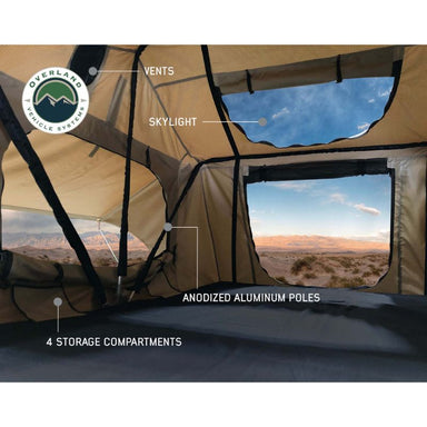 Overland Vehicle Systems 3+ Person TMBK Roof Top Tent Inside view of tent showing ventilation