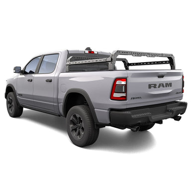 RAM 1500 SHIPROCK Mid Rack System MIDRACK TUWA PRO®️ rear corner view installed on white background