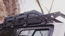 80 Series Landcruiser Roof Rack Close up view of rack on vehicle showing attachment