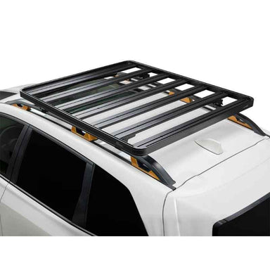 Front Runner Subaru Forester Wilderness (2022-Current) Slimline II Roof Rail Rack Kit Top view of Roof rack on vehicle on white background