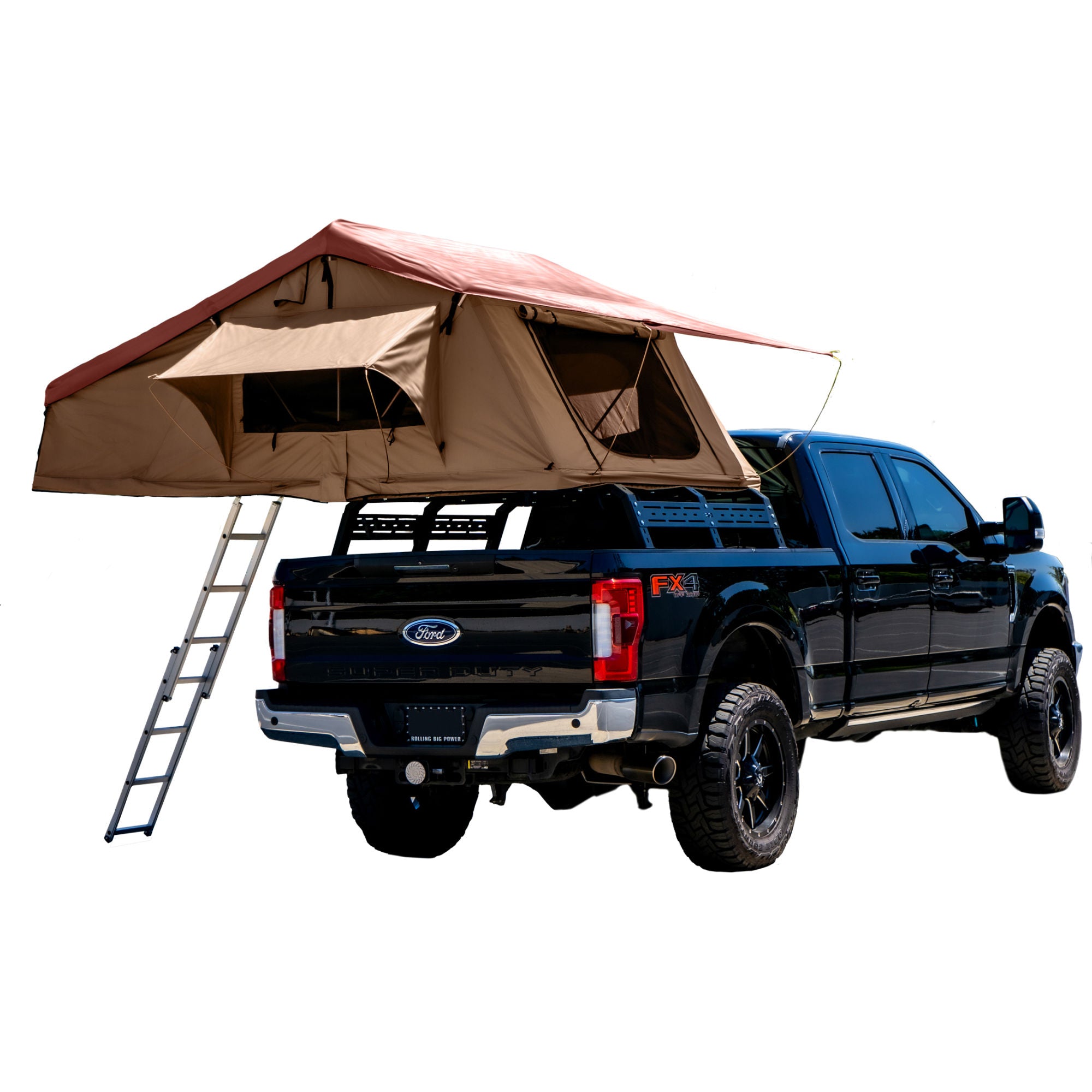 Trustmade Wander Pro Series - Extended Size Soft Shell Rooftop Tent-Soft Shell Rooftop Tent-Trustmade-open on ford-Car Camp Pro