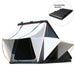 Trustmade Scout Pro Series - Triangular Hard Shell Rooftop Tent open on white background showing free roof rack accessory