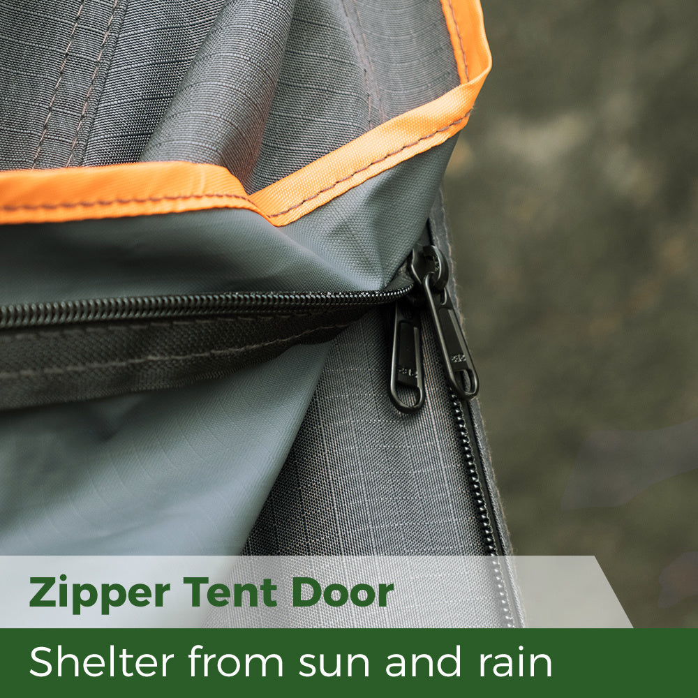 Trustmade Scout Plus Series - Triangular Hard Shell Rooftop Tent with Roof Rack zipper door