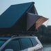 Trustmade Scout Pro Series - Triangular Hard Shell Rooftop Tent open on vehicle outside side view