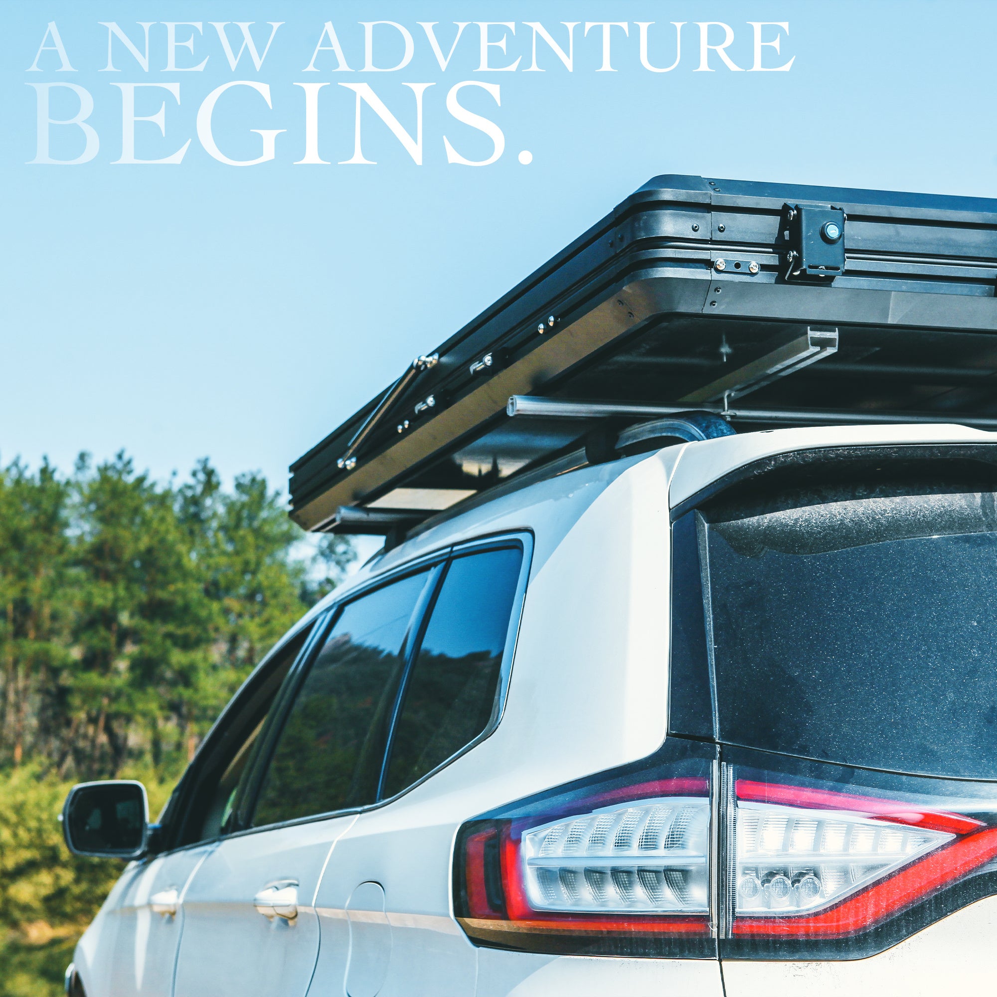 Trustmade Scout Pro Series - Triangular Hard Shell Rooftop Tent closed on vehicle outside